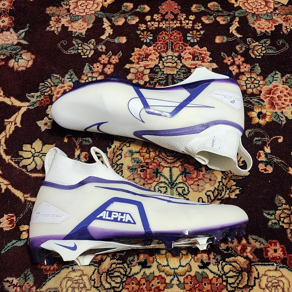 Nike Alpha White and Purple Cleats